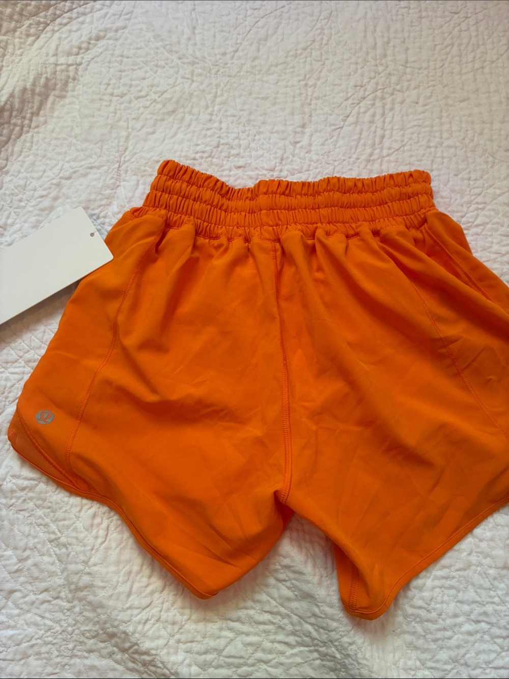 Lululemon Women's Bright Orange Run Shorts 4” - Picture 3 of 4